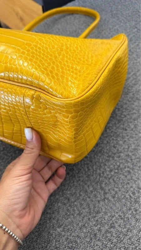 Longchamp roseau croco yellow hand / shoulder bag - view 8