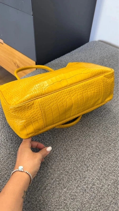 Longchamp roseau croco yellow hand / shoulder bag - view 6