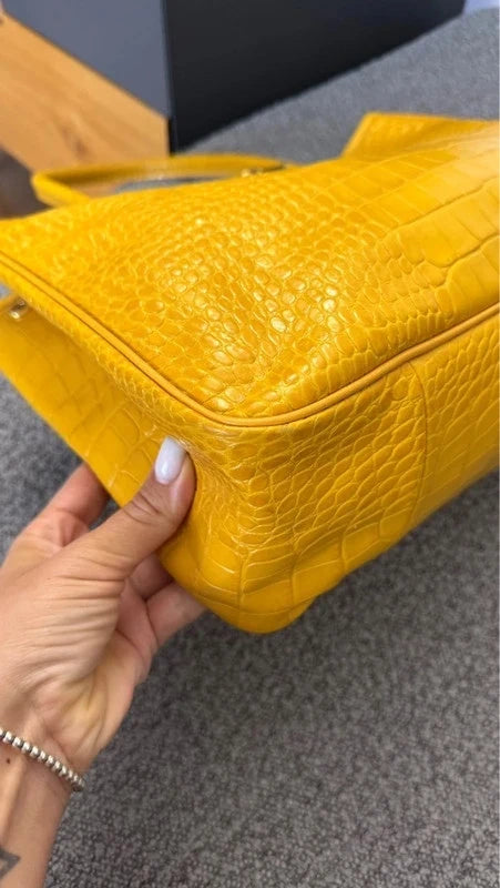 Longchamp roseau croco yellow hand / shoulder bag - view 7