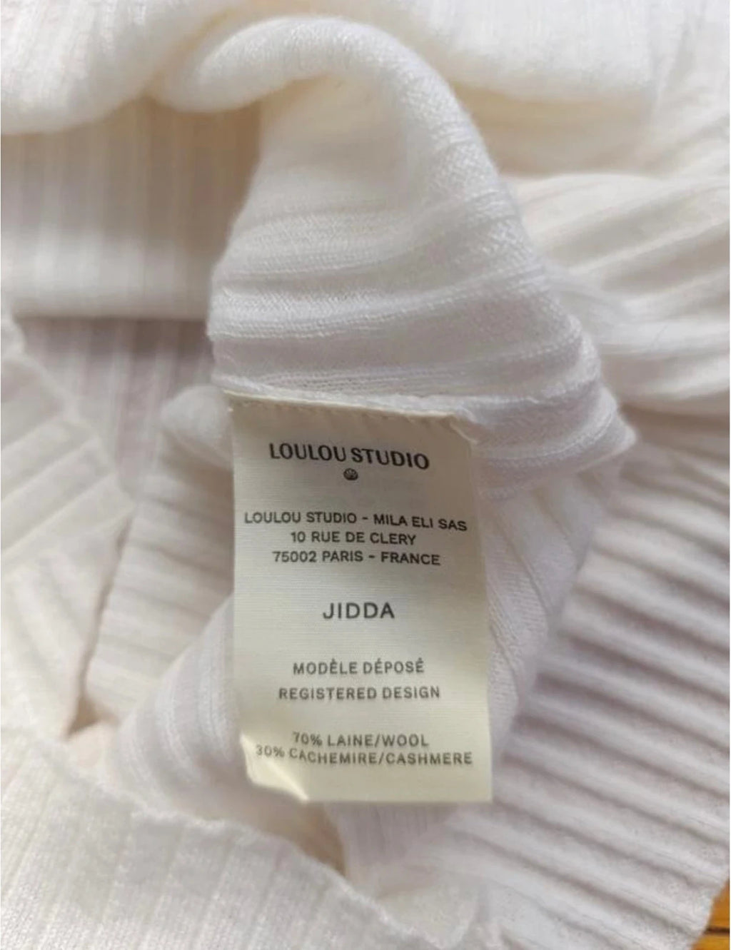 Loulou Studio white wool cashmere top sweat-shirt - view 5