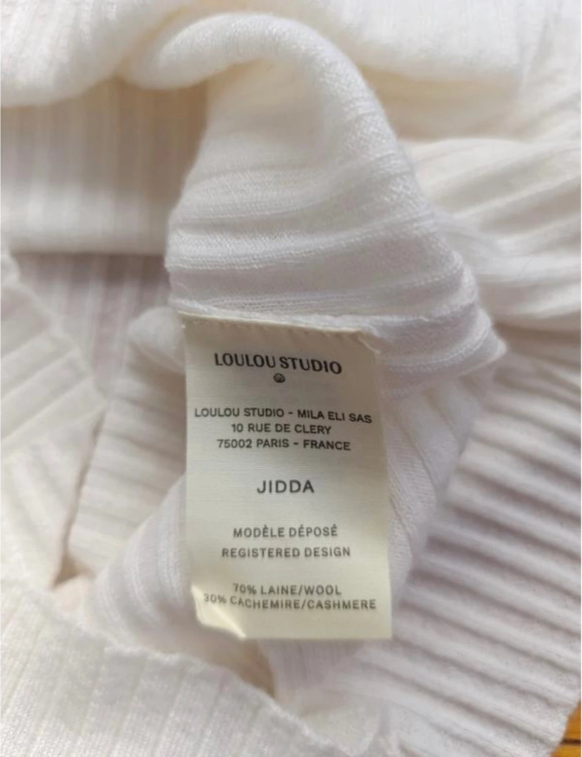 Loulou Studio white wool cashmere top sweat-shirt - view 5