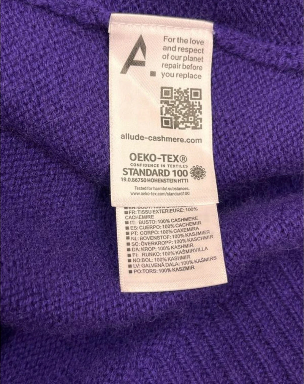 Allude purple cashmere jumper sweater - view 8