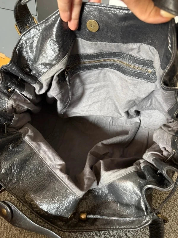 Gerard Darel 24H anthracite graphite grey leather bag - view 10