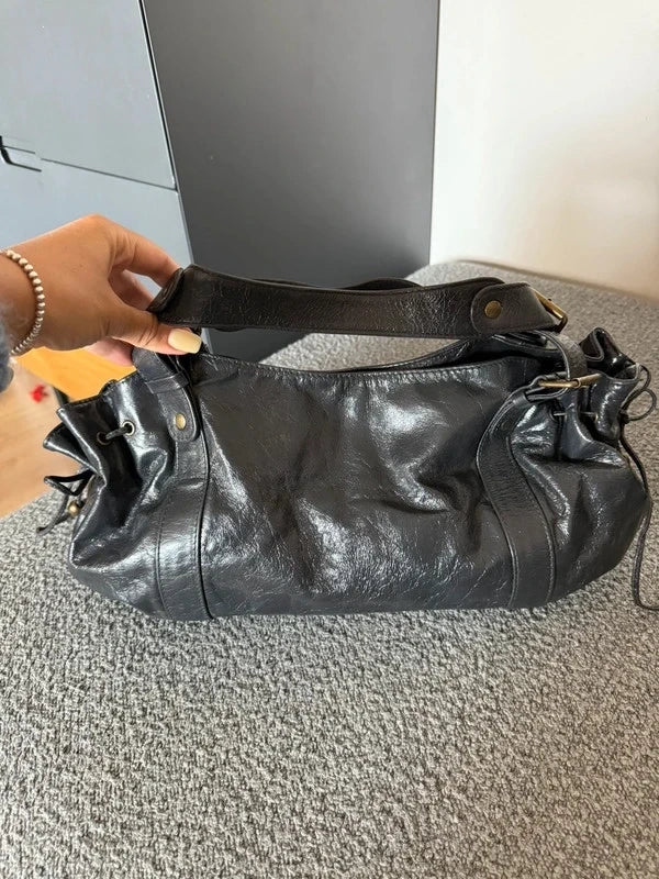 Gerard Darel 24H anthracite graphite grey leather bag - view 2