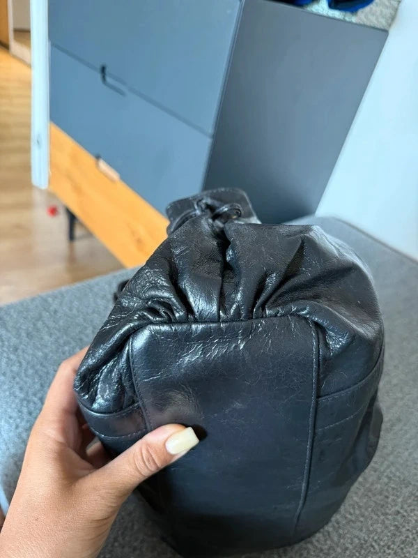 Gerard Darel 24H anthracite graphite grey leather bag - view 5
