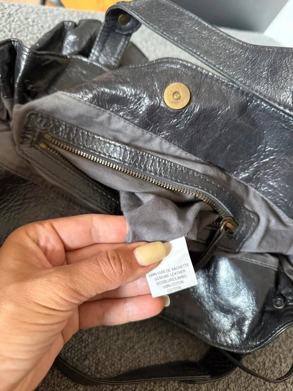 Gerard Darel 24H anthracite graphite grey leather bag - view 13