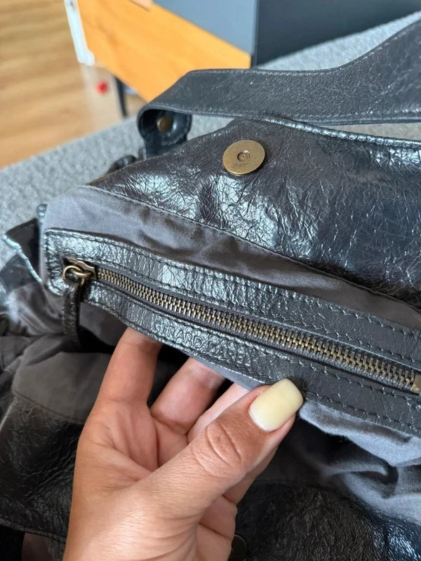 Gerard Darel 24H anthracite graphite grey leather bag - view 12