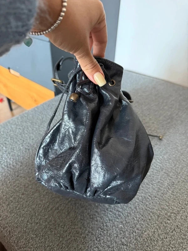 Gerard Darel 24H anthracite graphite grey leather bag - view 4
