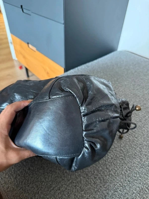 Gerard Darel 24H anthracite graphite grey leather bag - view 7