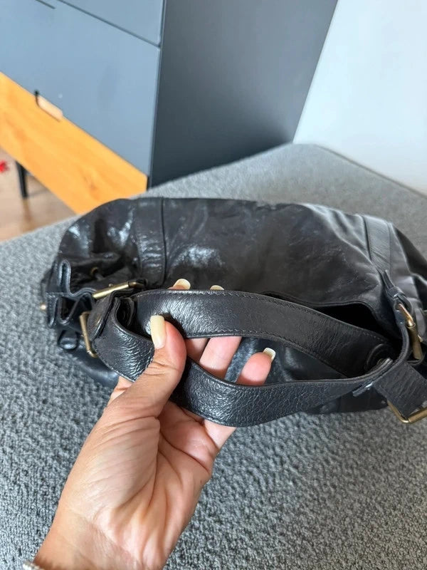 Gerard Darel 24H anthracite graphite grey leather bag - view 3