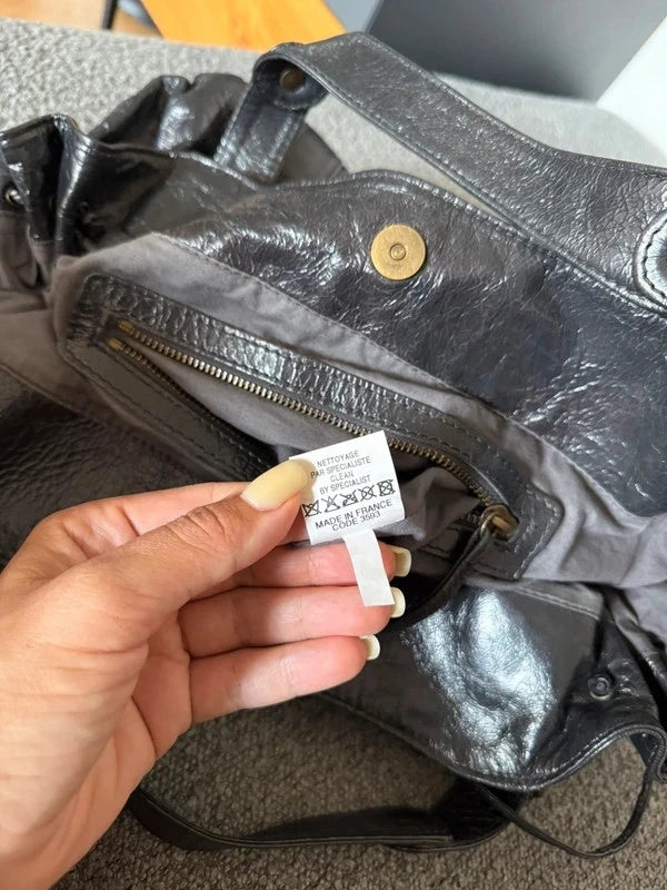 Gerard Darel 24H anthracite graphite grey leather bag - view 14