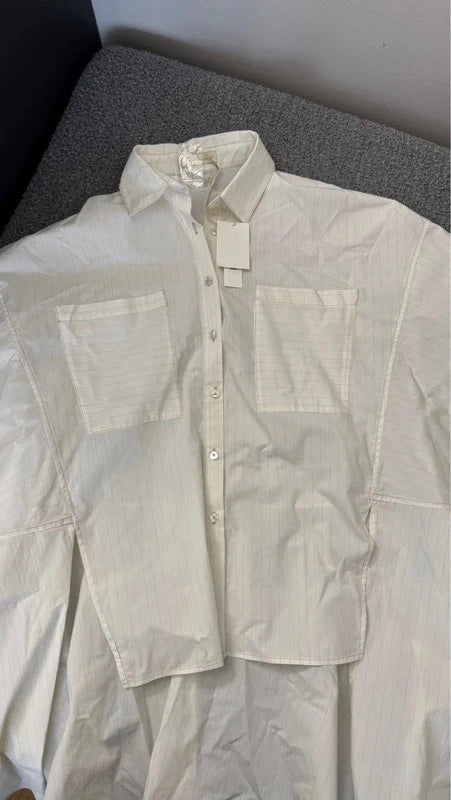 Mes Demoiselles Salto new cream cotton striped shirt tunic - view 2