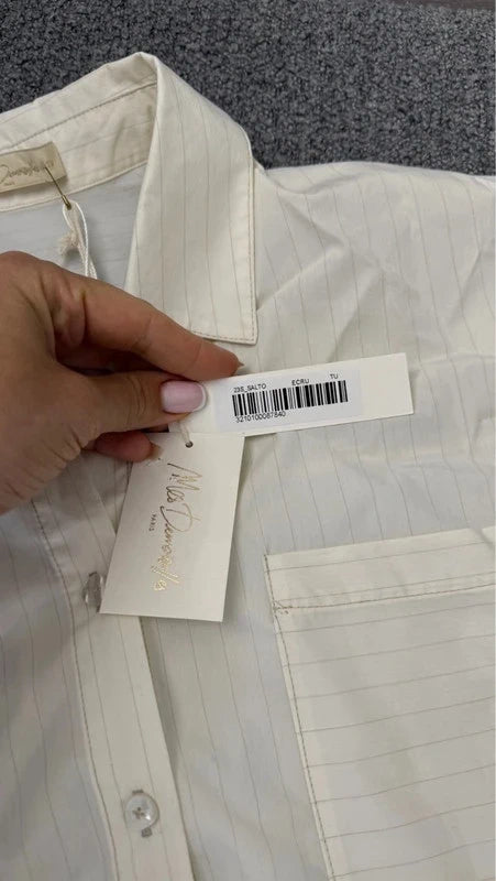 Mes Demoiselles Salto new cream cotton striped shirt tunic - view 5