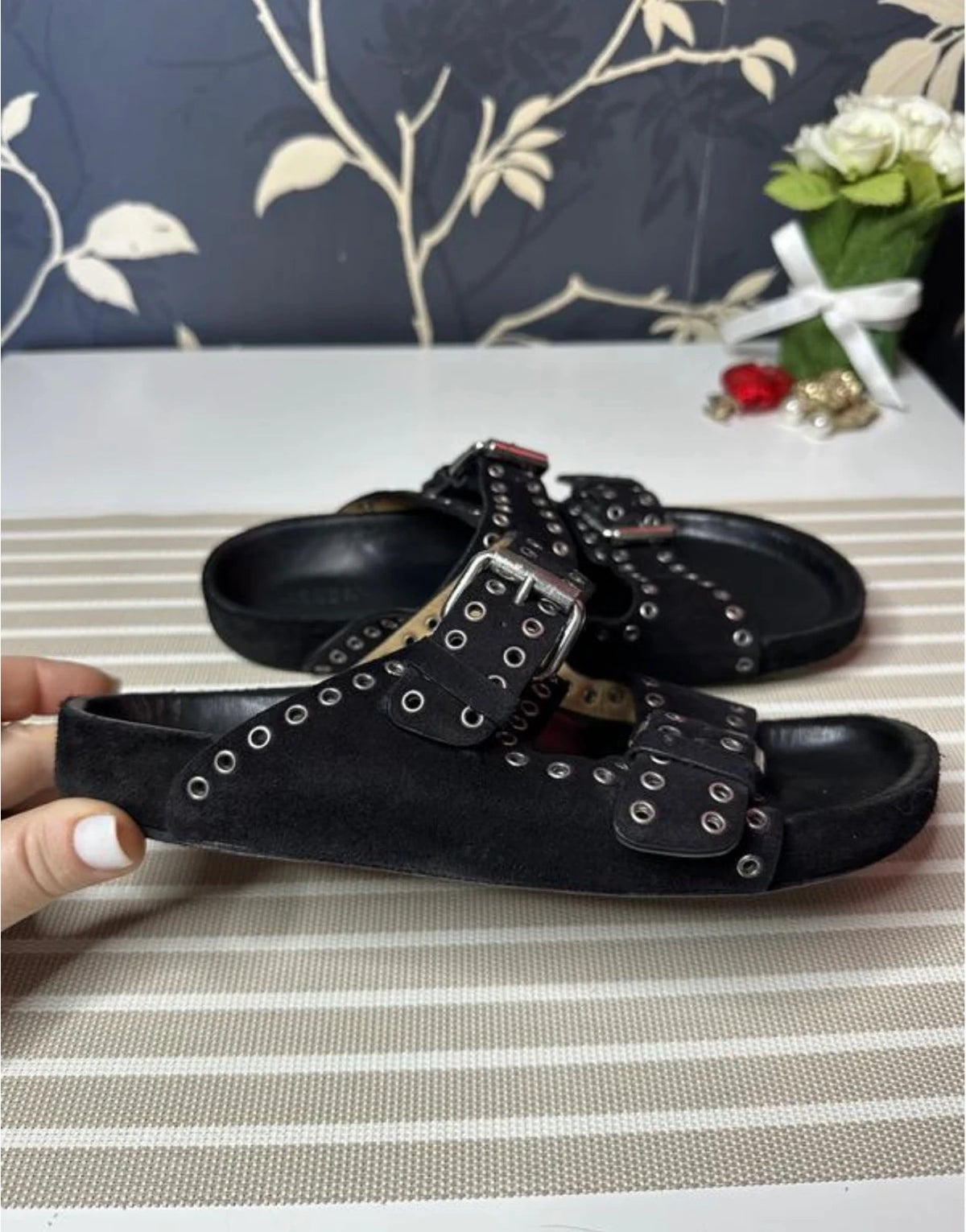 Isabel Marant black suede sandals - view 3
