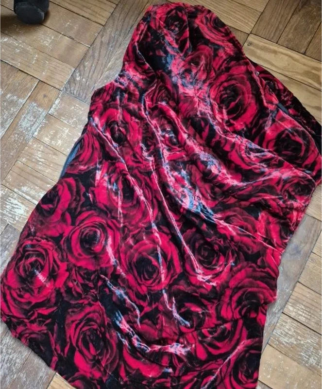 Dries van Noten one shoulder viscose silk red top - view 3