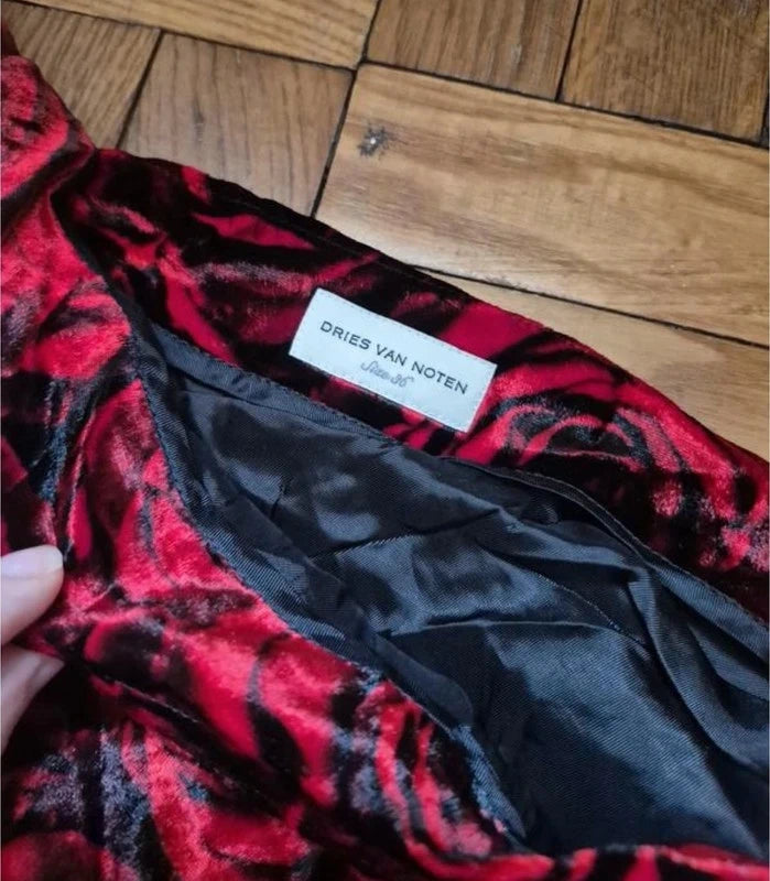Dries van Noten one shoulder viscose silk red top - view 2