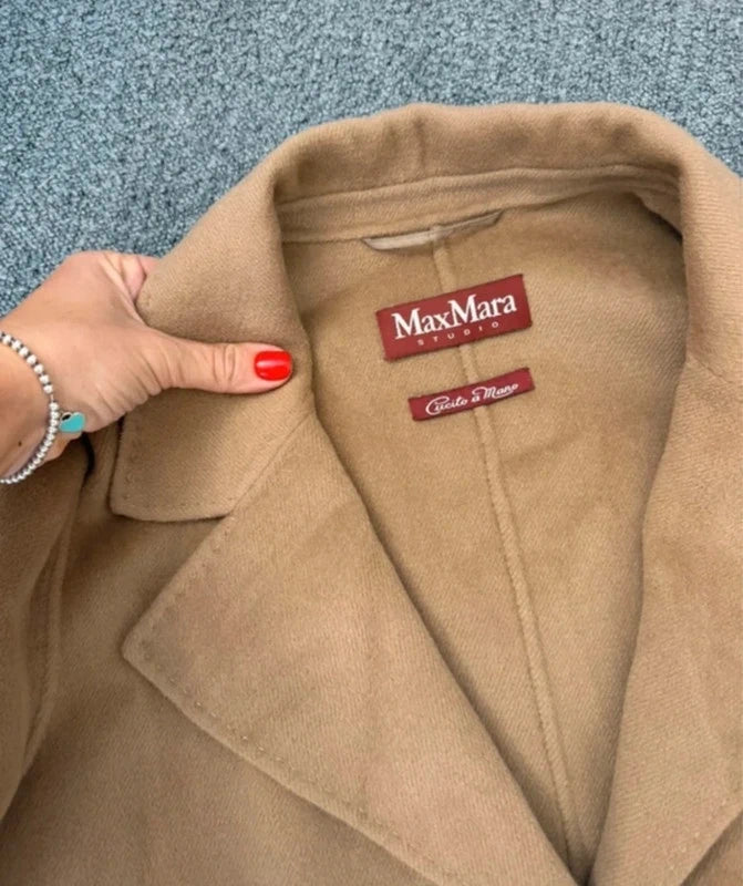 Max Mara Studio angora wool cashmere blend beige brown jacket blazer - view 3