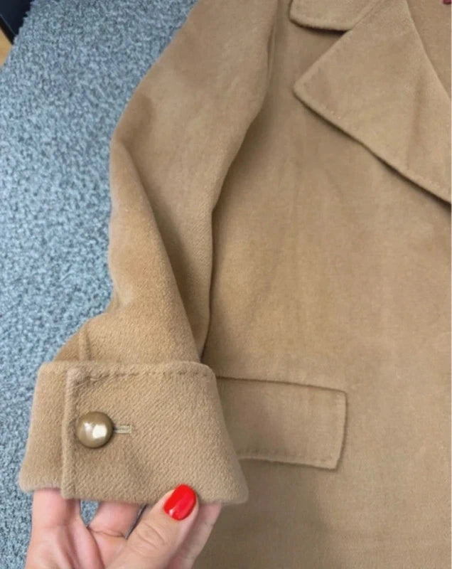 Max Mara Studio angora wool cashmere blend beige brown jacket blazer - view 4