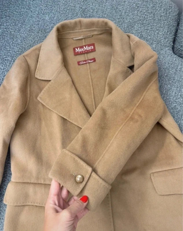Max Mara Studio angora wool cashmere blend beige brown jacket blazer - view 6
