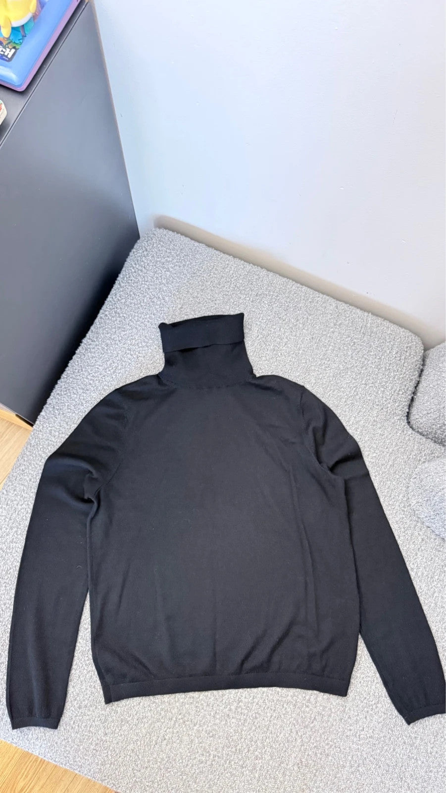 Allude black wool cashmere turtleneck sweater