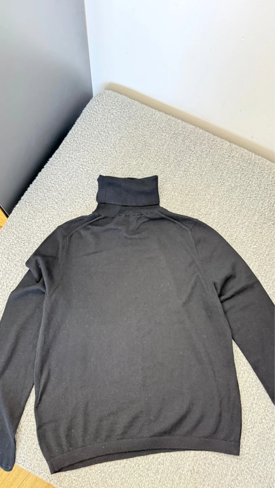 Allude black wool cashmere turtleneck sweater