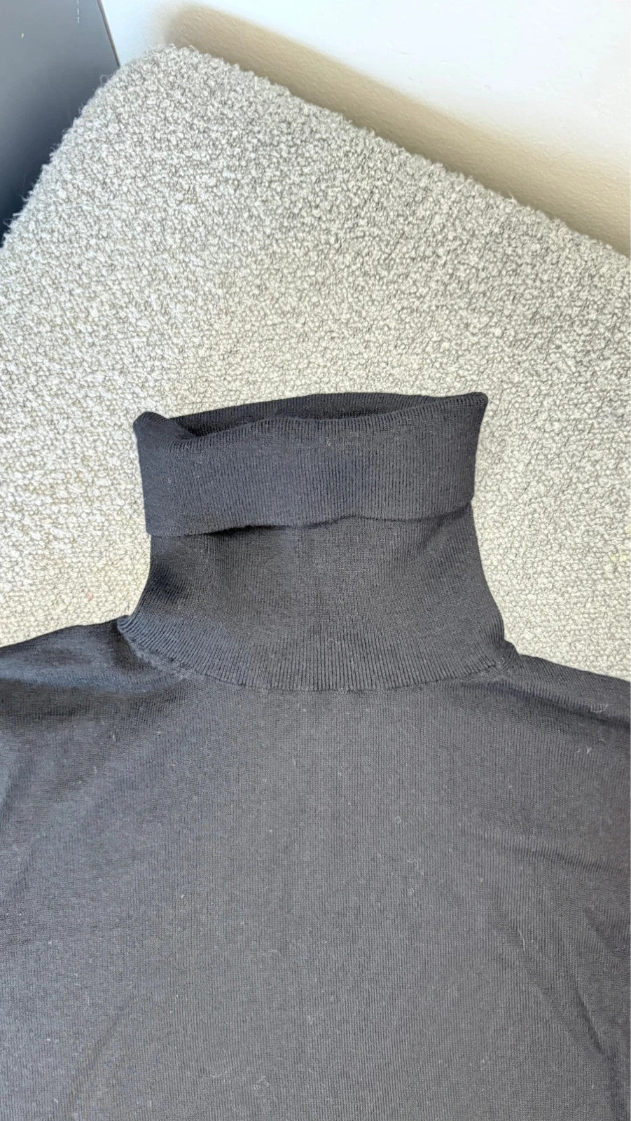 Allude black wool cashmere turtleneck sweater