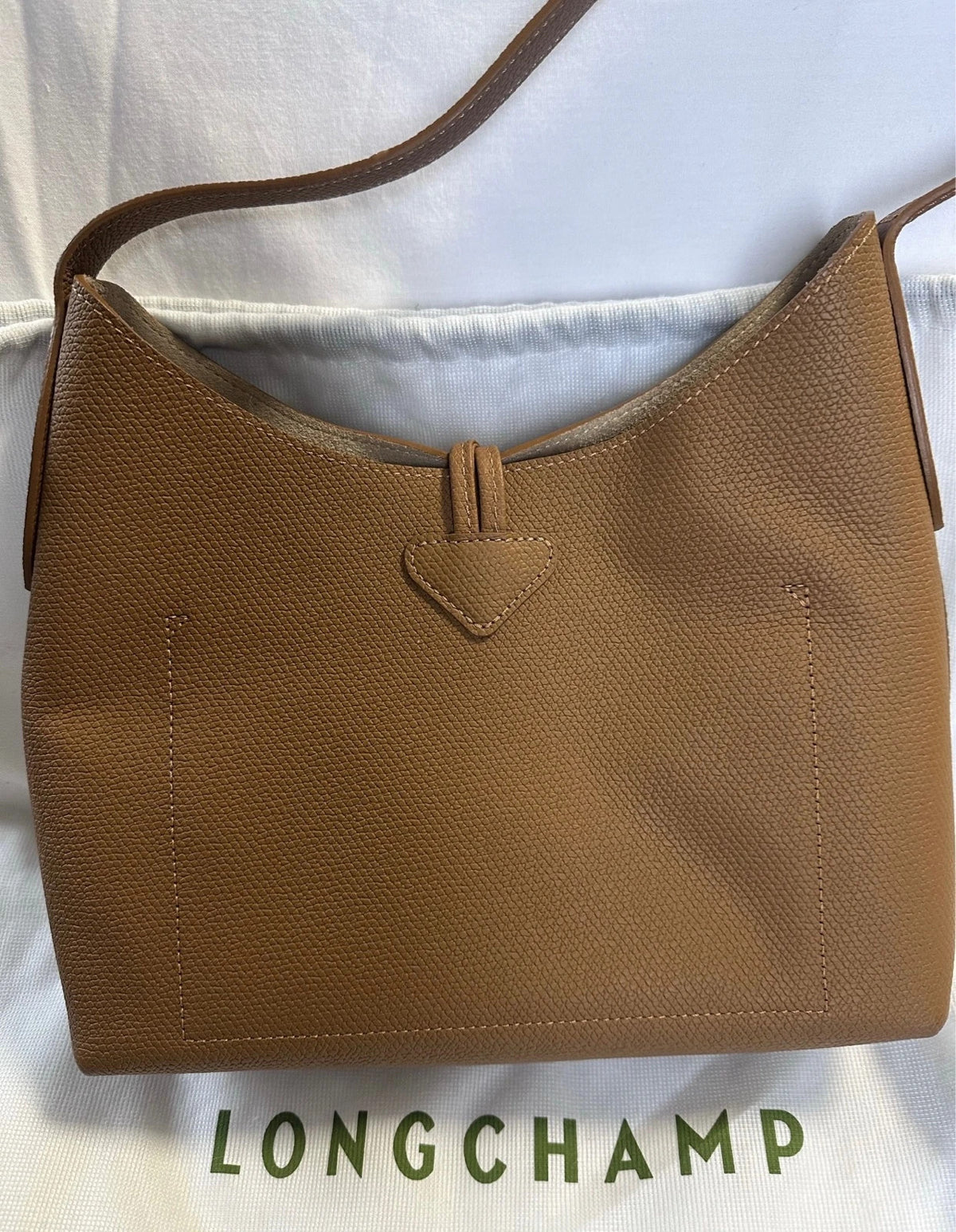 Longchamp roseau brown leather shoulder bag