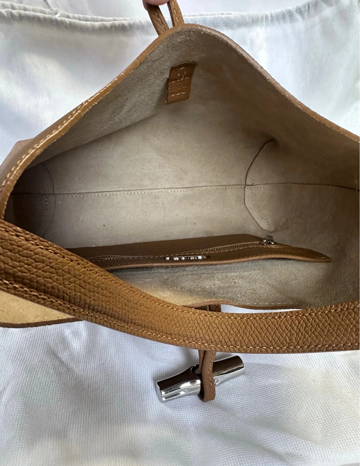 Longchamp roseau brown leather shoulder bag