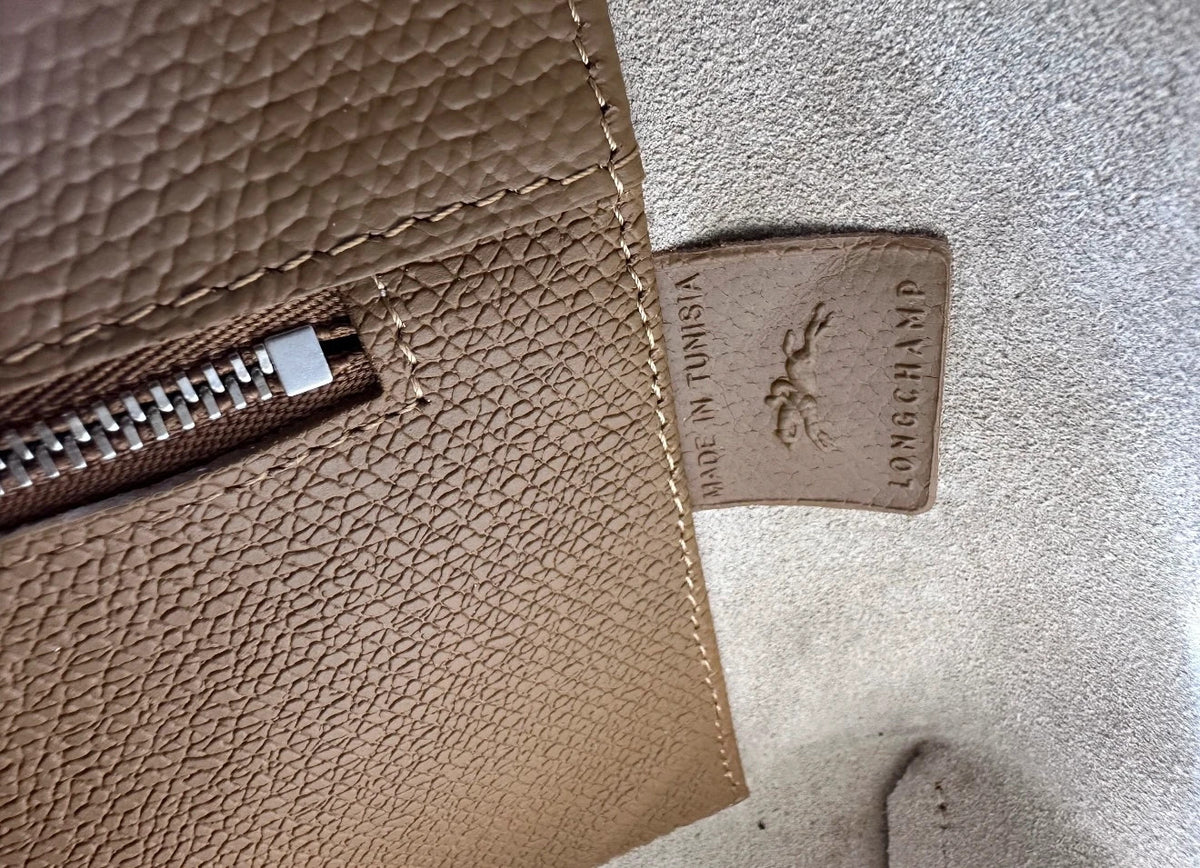 Longchamp roseau brown leather shoulder bag
