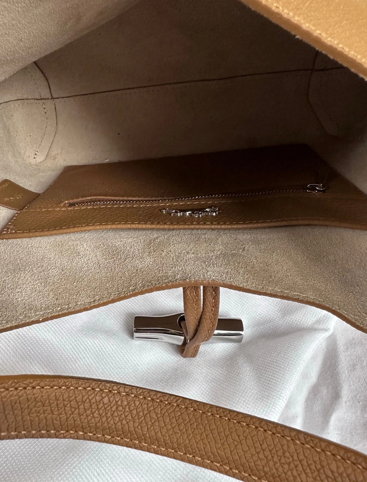 Longchamp roseau brown leather shoulder bag