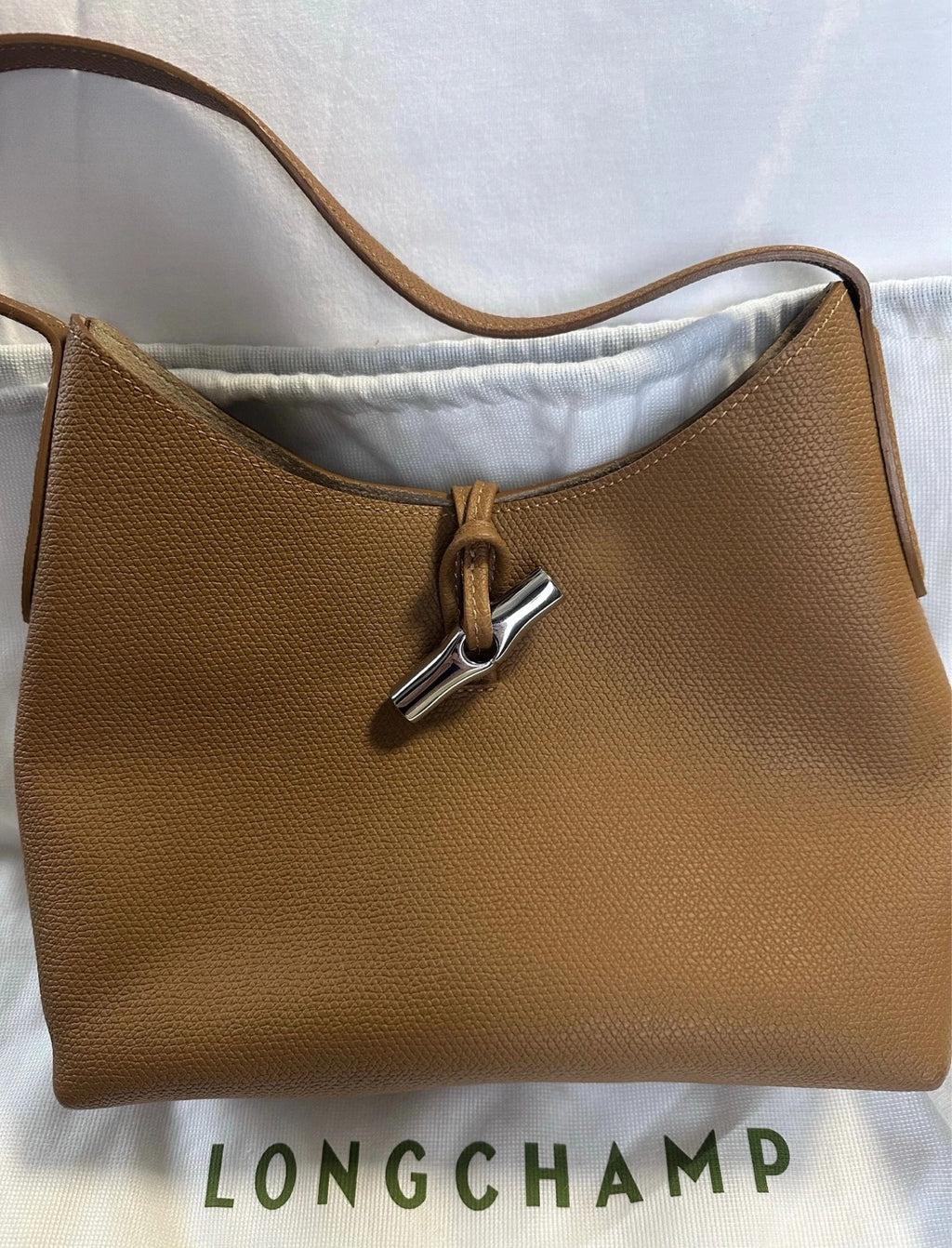 Longchamp roseau brown leather shoulder bag