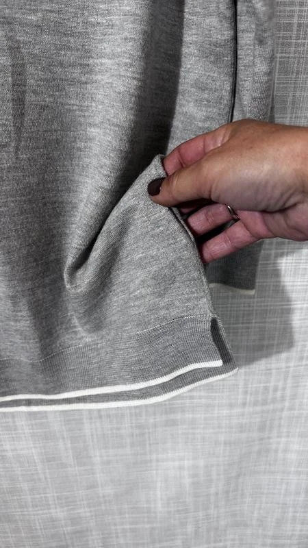Allude grey wool polo jumper
