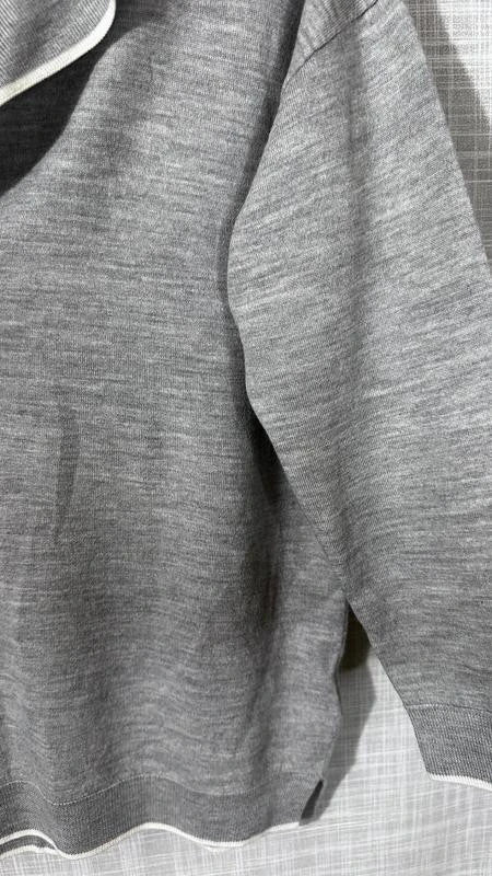 Allude grey wool polo jumper