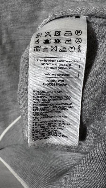 Allude grey wool polo jumper