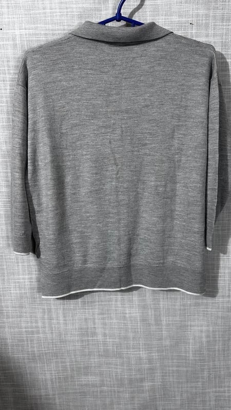 Allude grey wool polo jumper