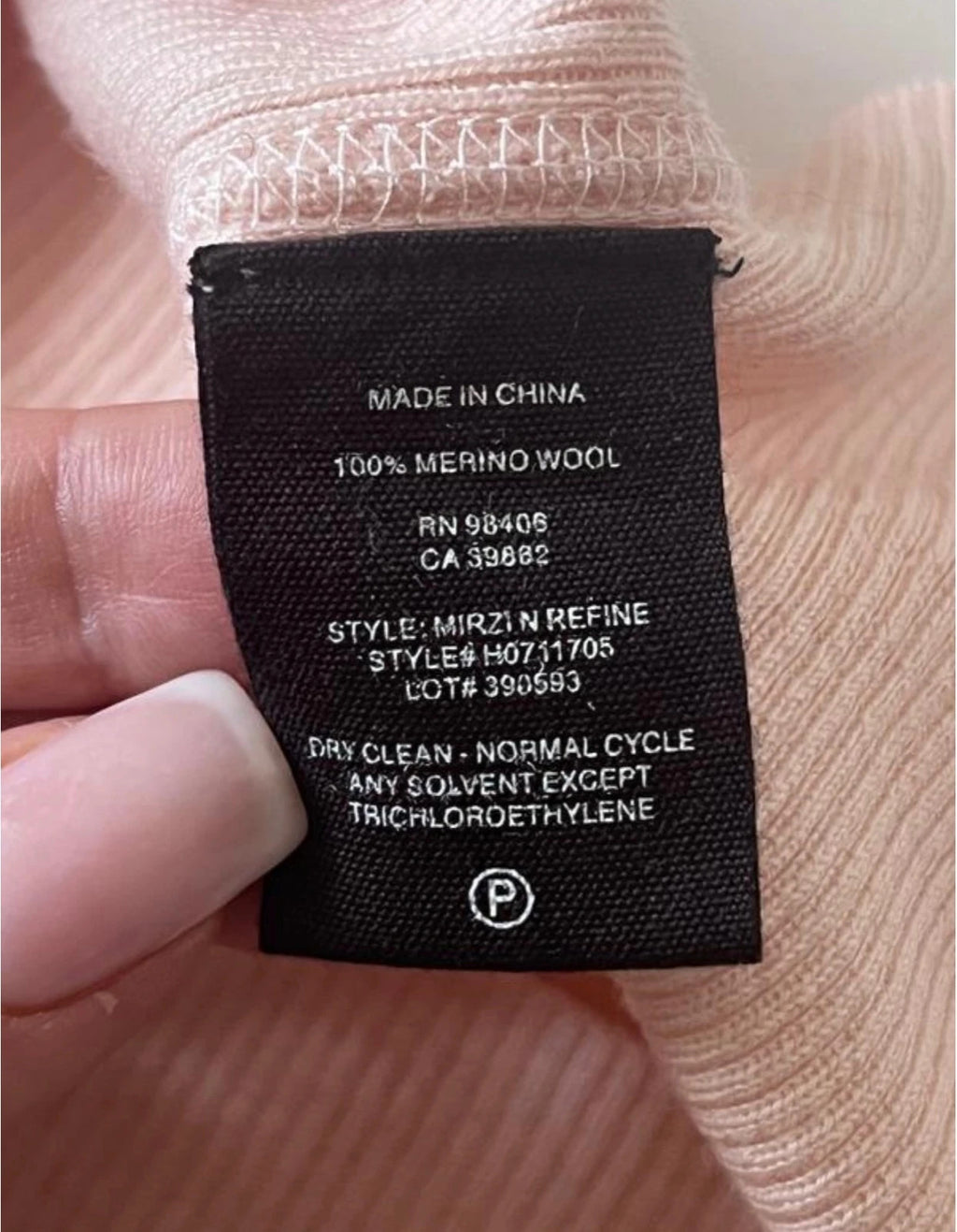 Theory new pink merino wool longsleeve