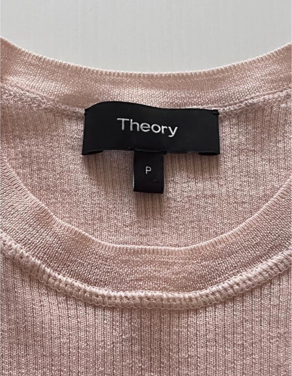 Theory new pink merino wool longsleeve