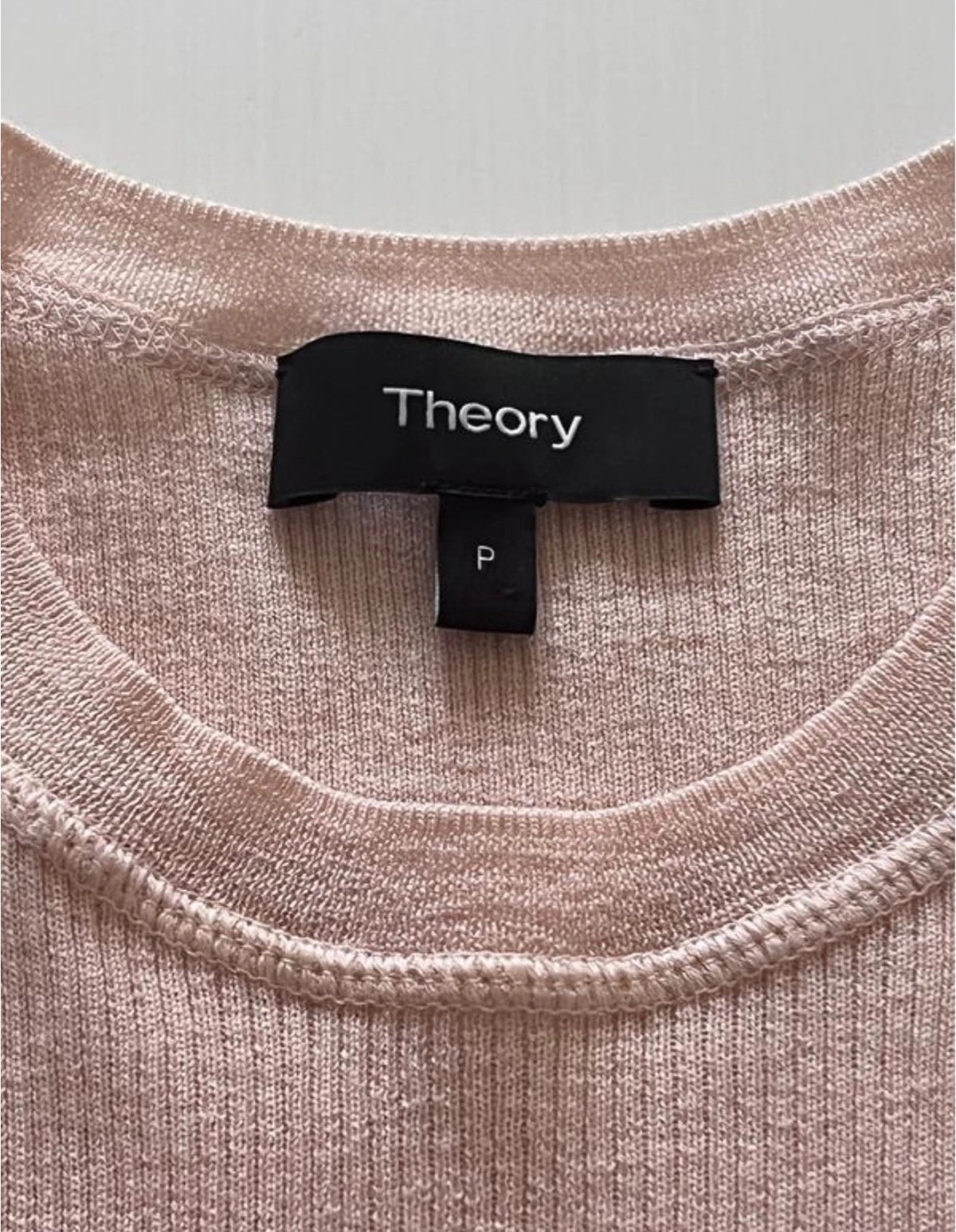 Theory new pink merino wool longsleeve