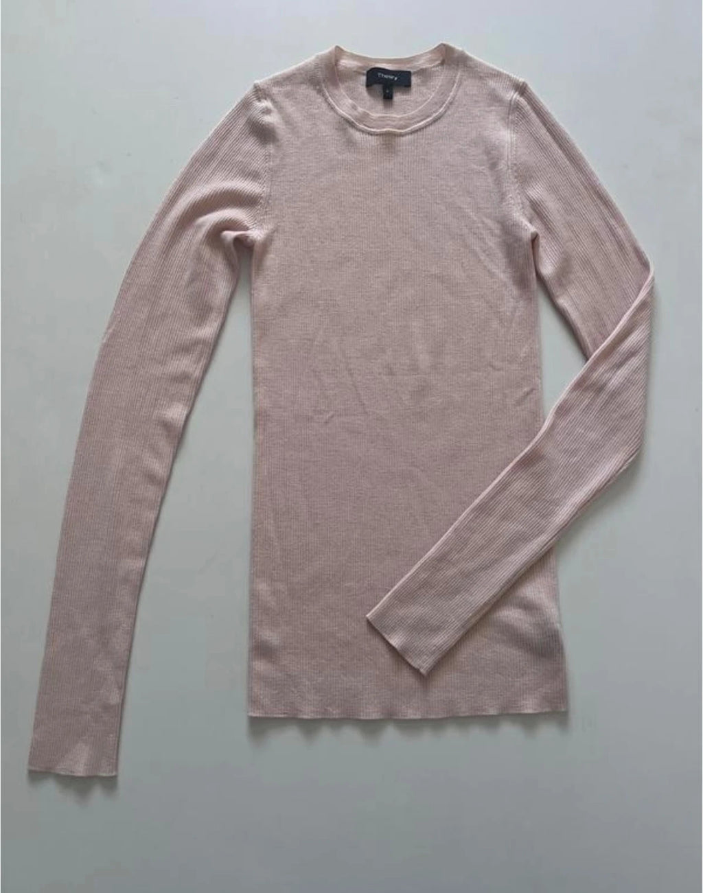 Theory new pink merino wool longsleeve