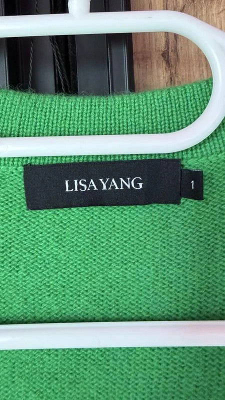 Lisa Yang green cashmere sleeveless vest