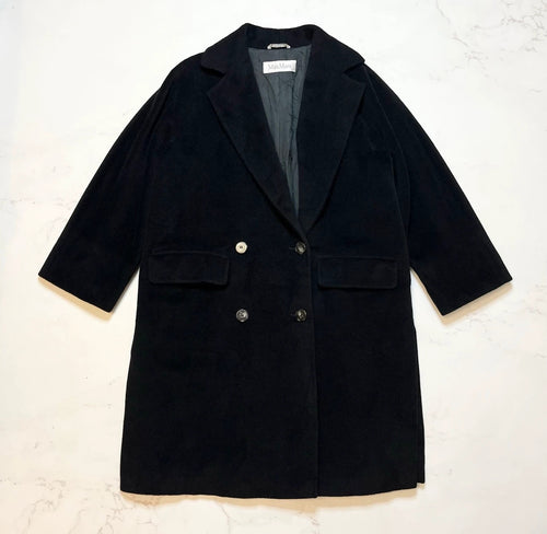 Max Mara black wool cashmere coat