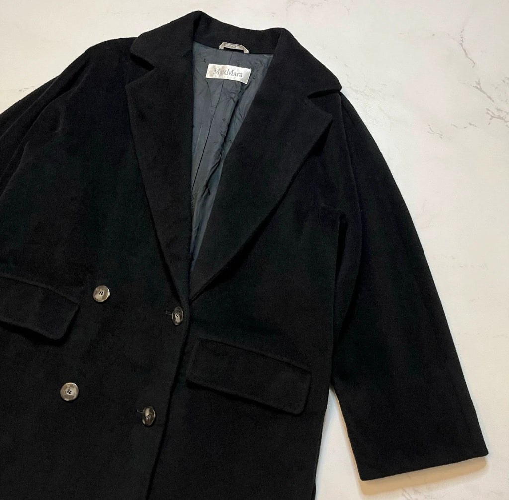 Max Mara black wool cashmere coat