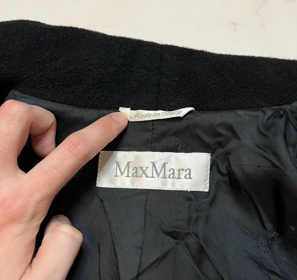 Max Mara black wool cashmere coat