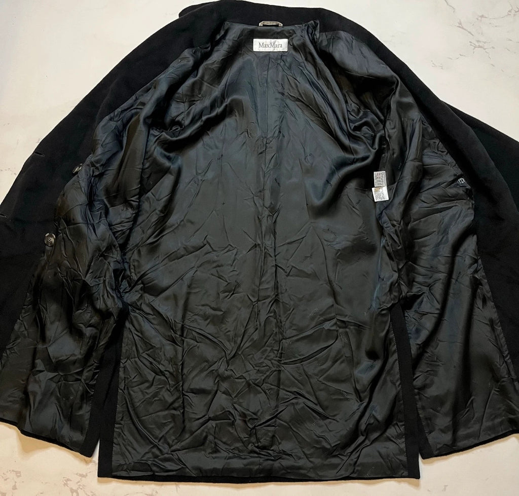 Max Mara black wool cashmere coat