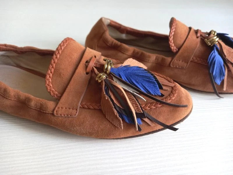Tod’s brown suede leather loafers