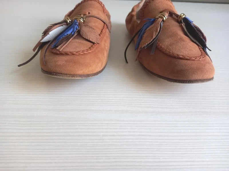 Tod’s brown suede leather loafers