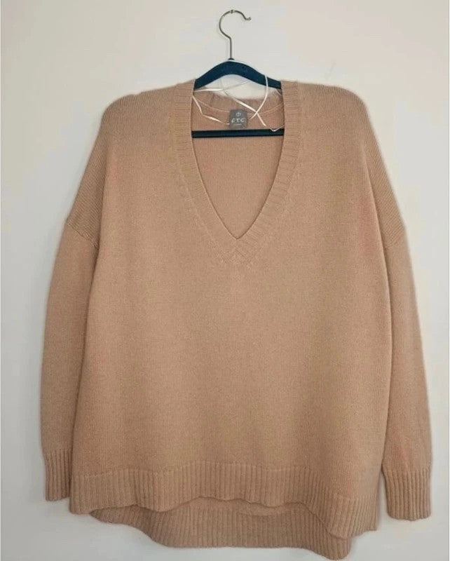 FTC beige cashmere oversize jumper sweater