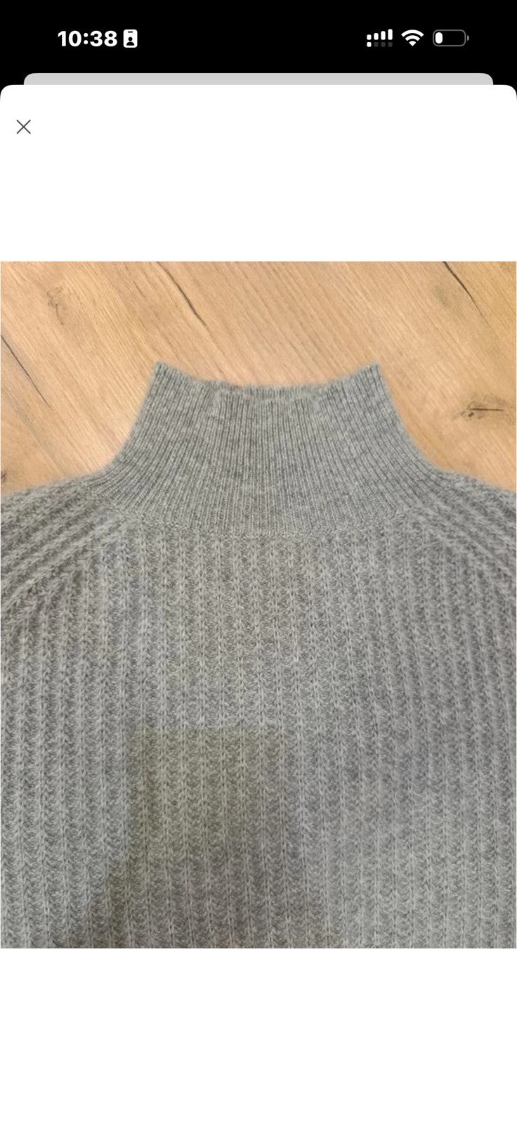 Allude grey 100% cashmere turtleneck sweater