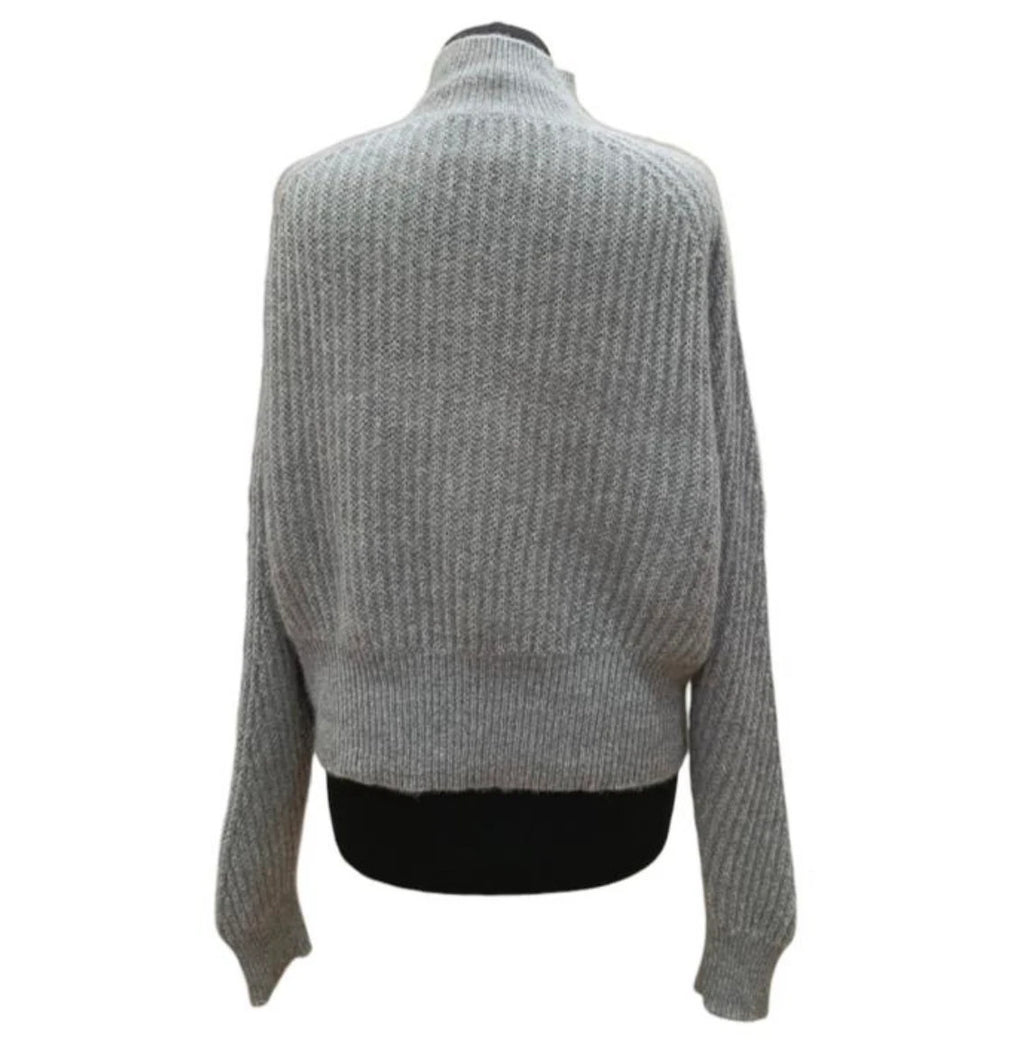 Allude grey 100% cashmere turtleneck sweater