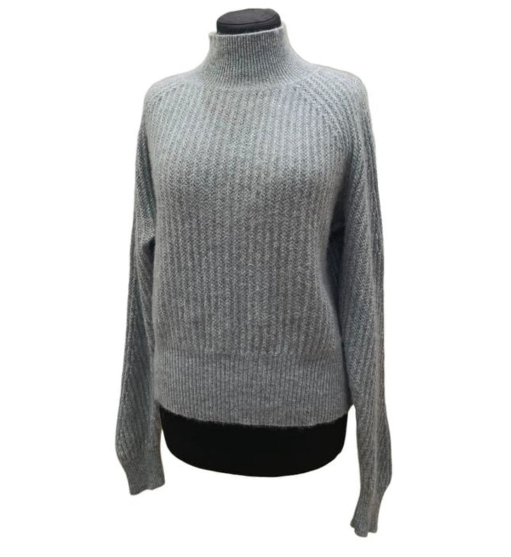 Allude grey 100% cashmere turtleneck sweater